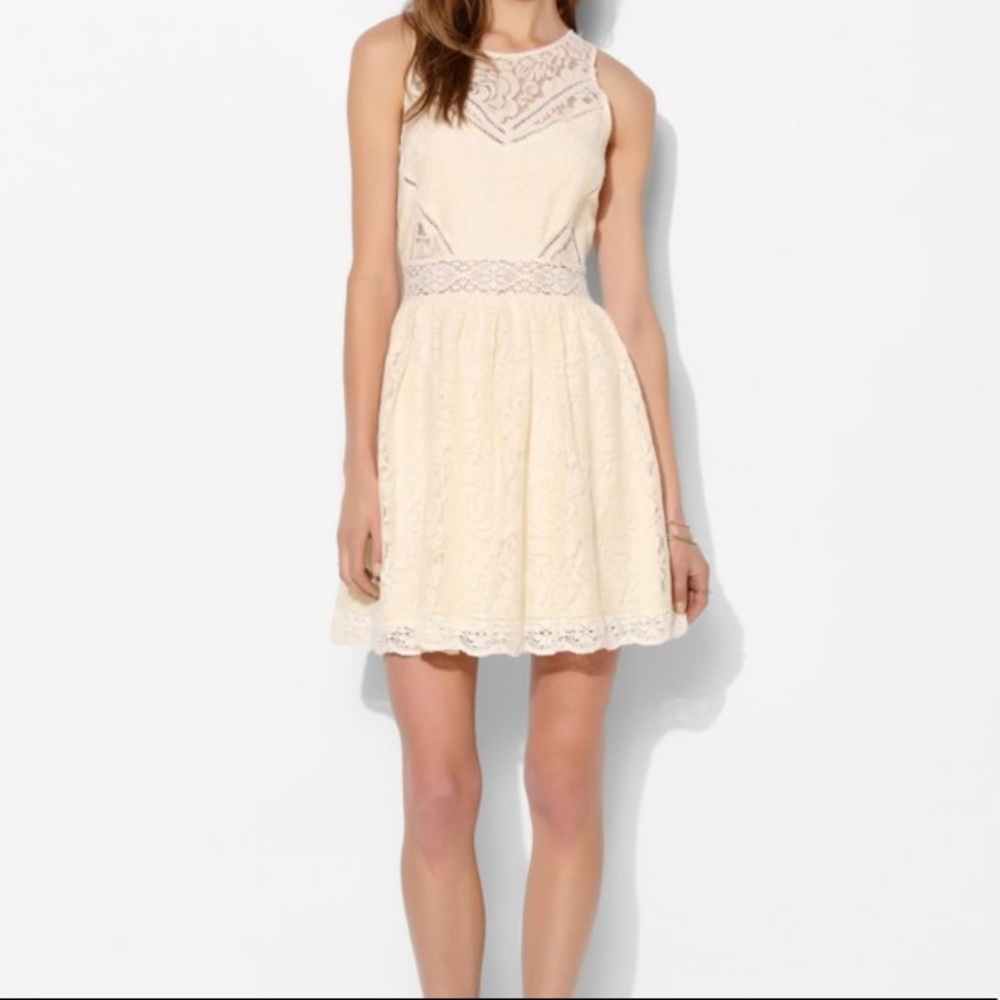 Kimchi Blue White Lace and Crochet Dress